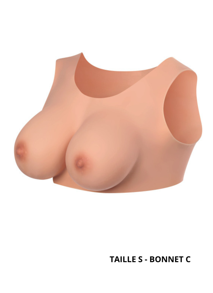 Buste seins réaliste couleur peau claire Taille S Bonnet C - CC730014019403